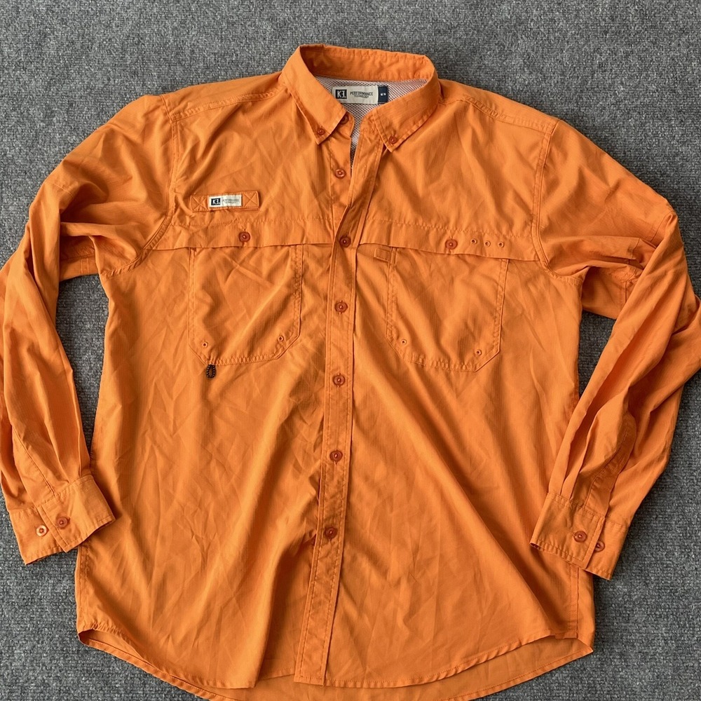 KE  Shirt Mens‎ Medium Performance Technology Fishing Outdoor Hiking Long Sleeve